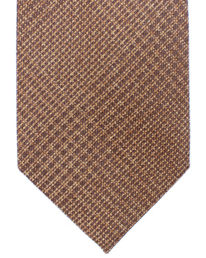 Tom Ford Silk Tie Brown Glen Check