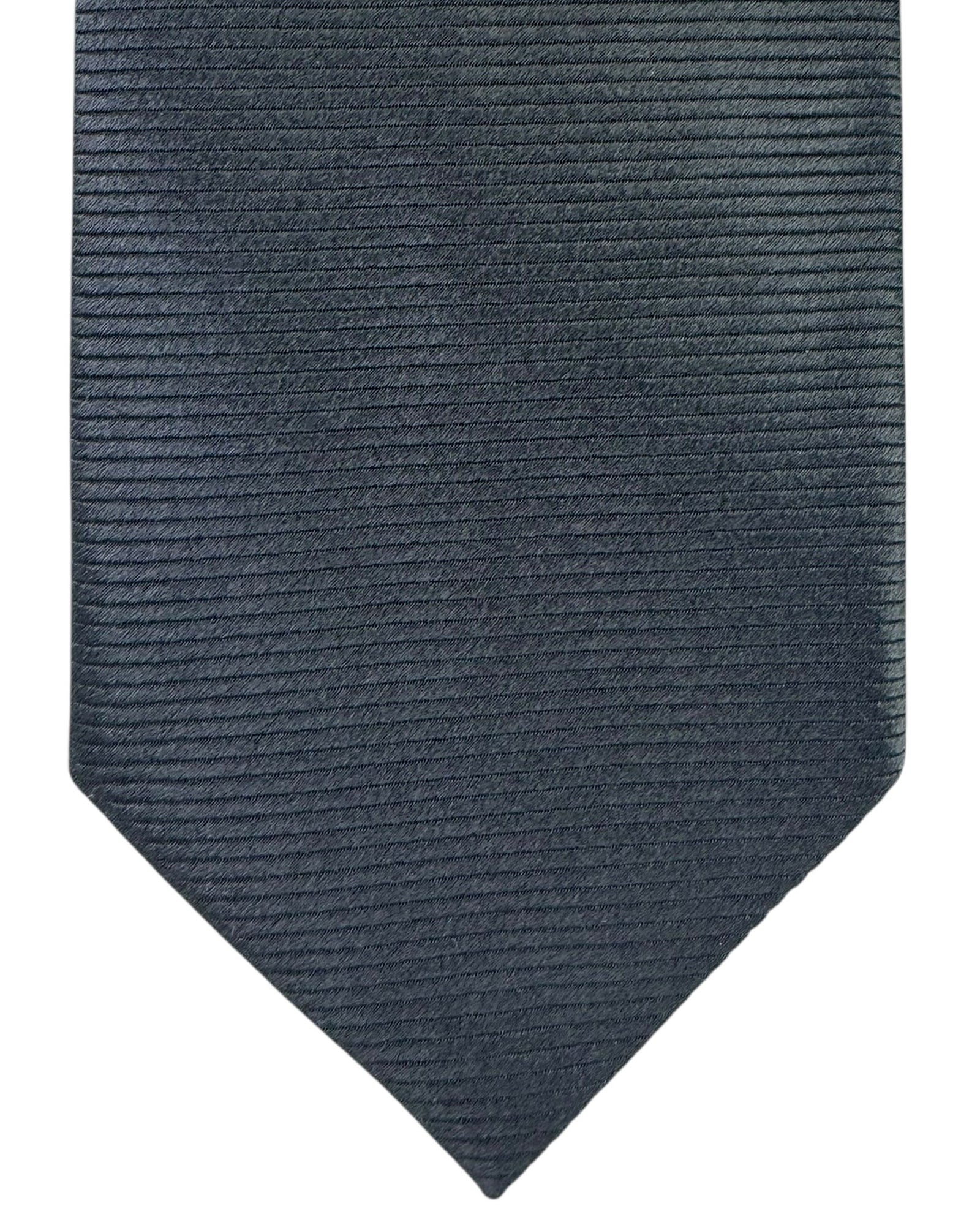 Tom Ford Silk Tie Dark Gray Grosgrain
