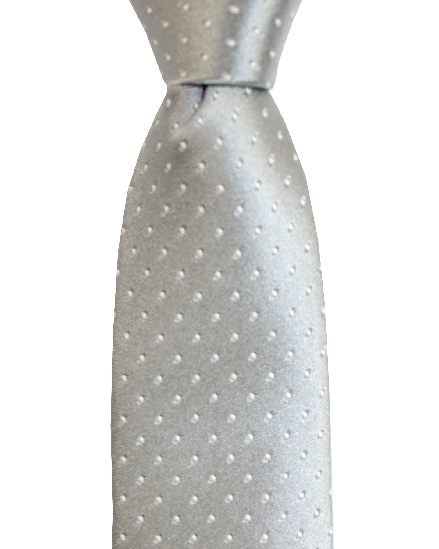 Ungaro Silk Tie Gray Micro Dots - Narrow Cut Designer Necktie