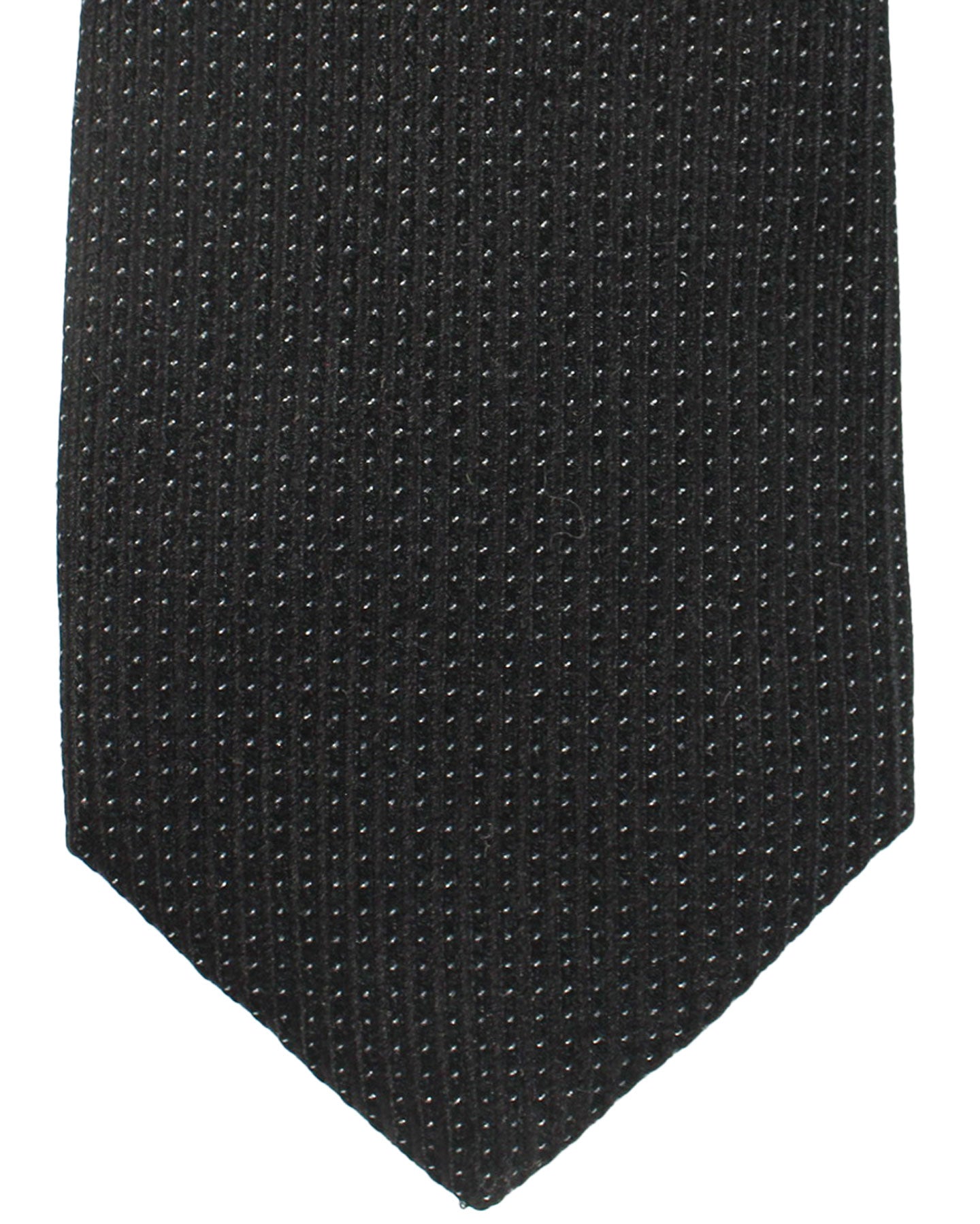 Ungaro Silk Tie Black Silver Design - Narrow Cut Designer Necktie