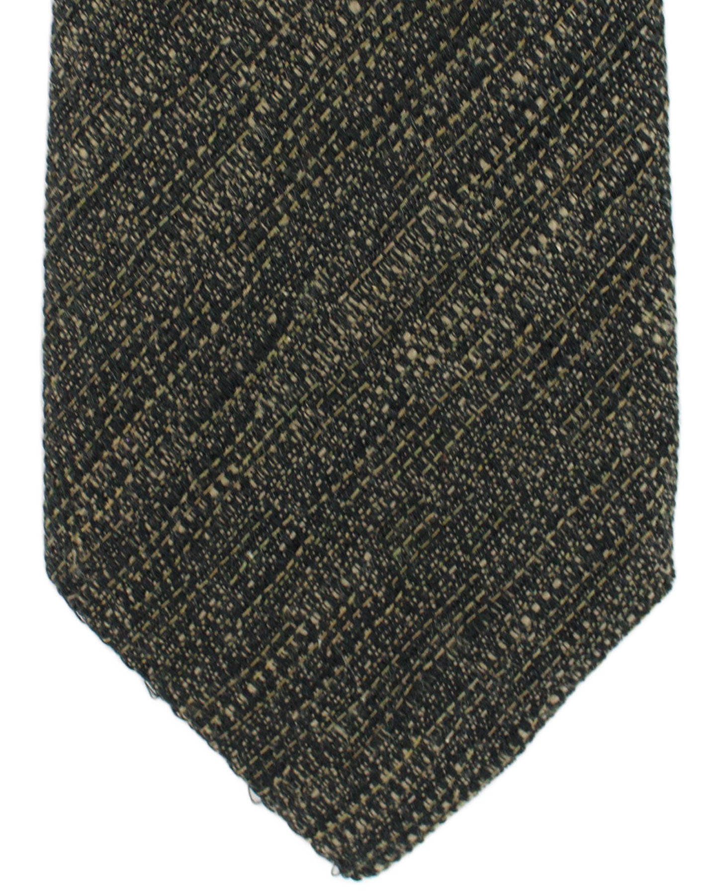Ungaro Cotton Silk Tie Gray Green Design - Narrow Cut Designer Necktie