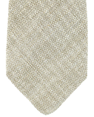 Ungaro Cotton Silk Tie Gray Beige Design - Narrow Cut Designer Necktie