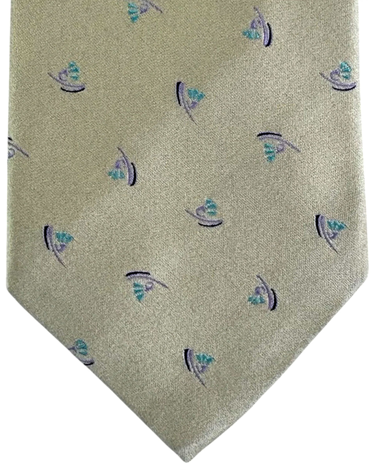 Valextra Silk Tie Beige Design - Wide Necktie