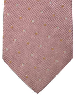 Valextra Silk Tie Pink With Gold And White Bottle Motif - Wide Necktie