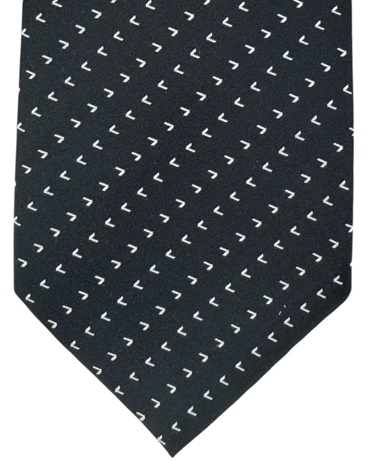 Valextra Silk Tie Black Silver Arrows - Wide Necktie