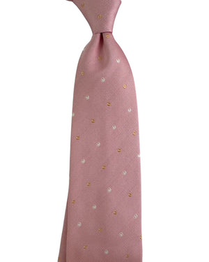 Valextra Silk Pink Polka Dot Design - Wide Necktie SALE