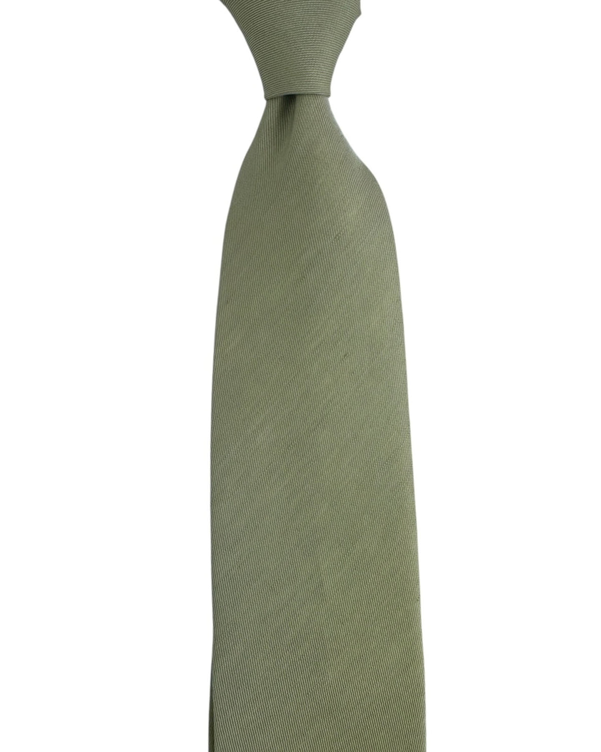 Valextra Silk Tie Solid Light Moss Green Design - Wide Necktie
