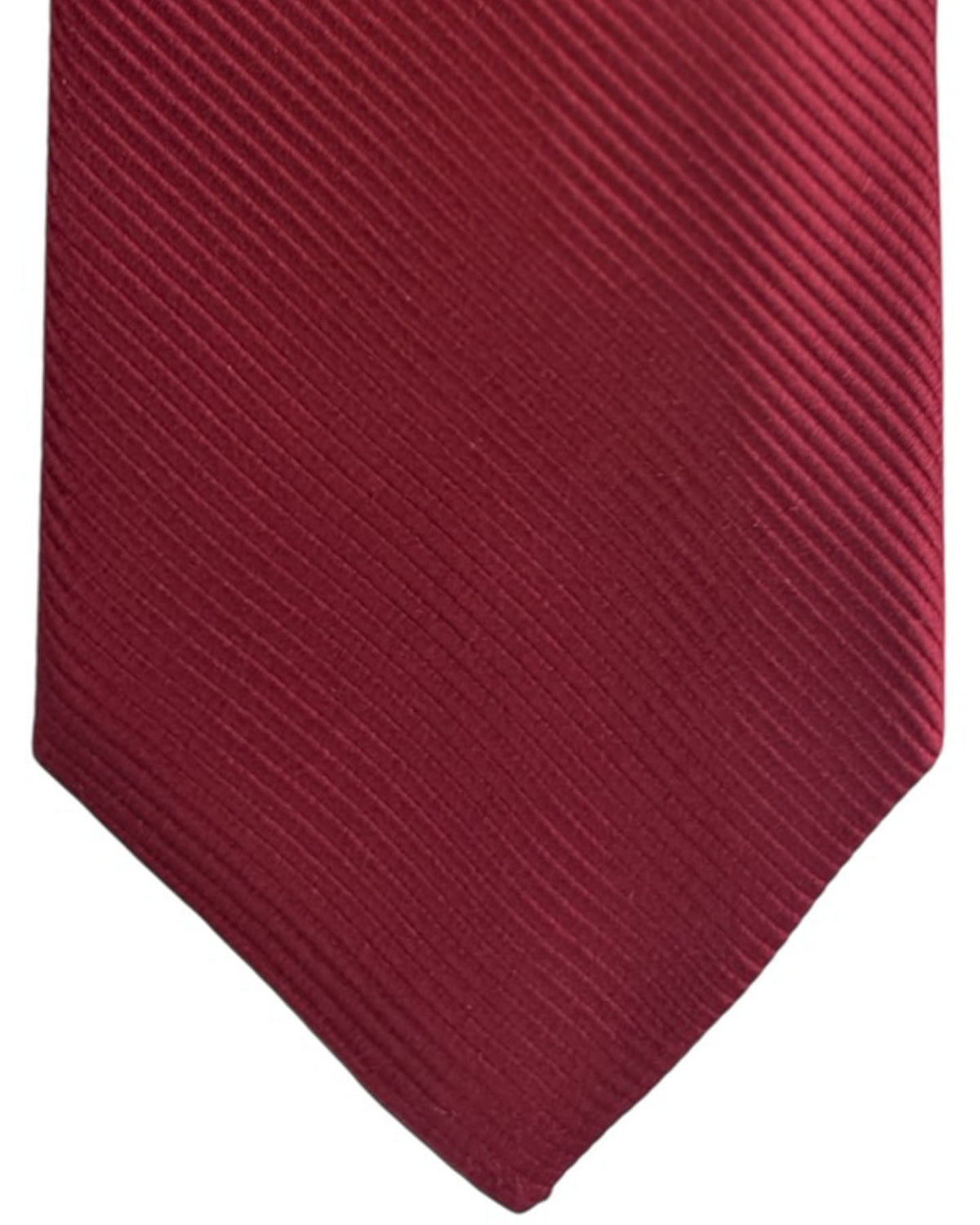 Valextra Silk Tie Solid Bordeaux Grosgrain Design - Wide Necktie