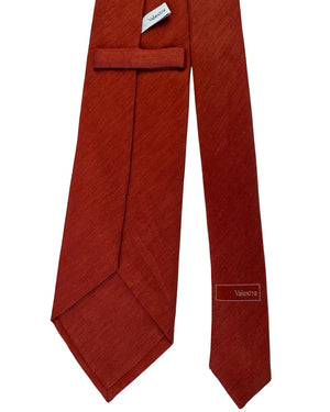 Valextra Silk Tie Rust Orange Solid - Wide Necktie