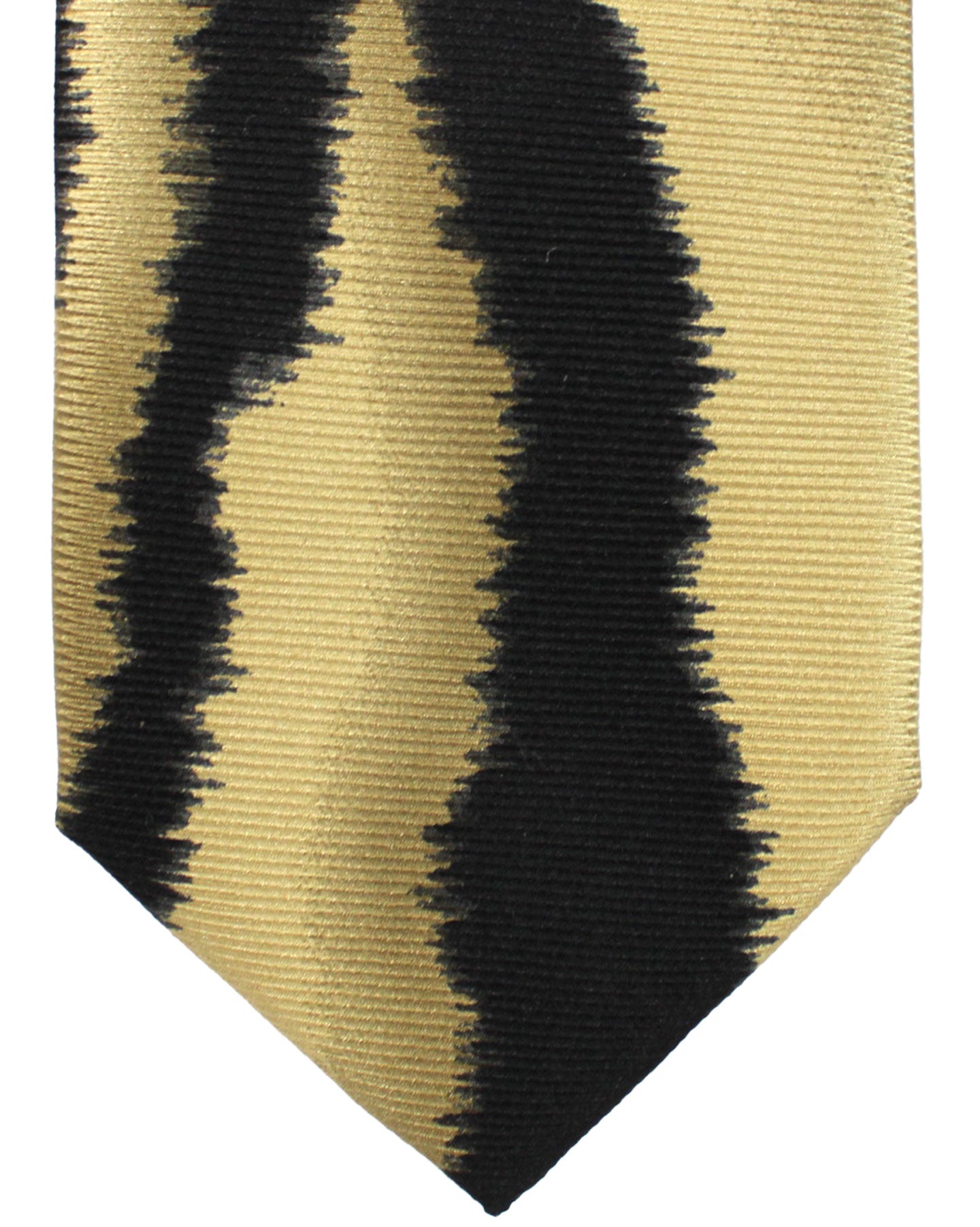Versace Silk Tie Cream Black Tiger Stripes