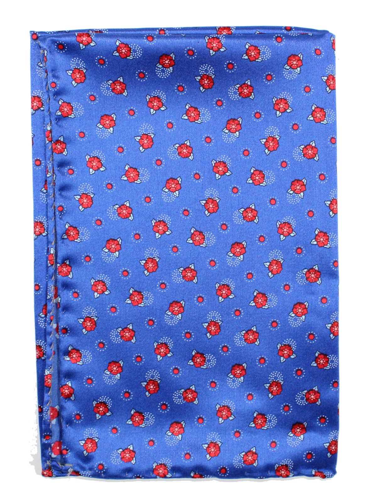 Vitaliano Pancaldi Pocket Square Royal Blue Red Floral