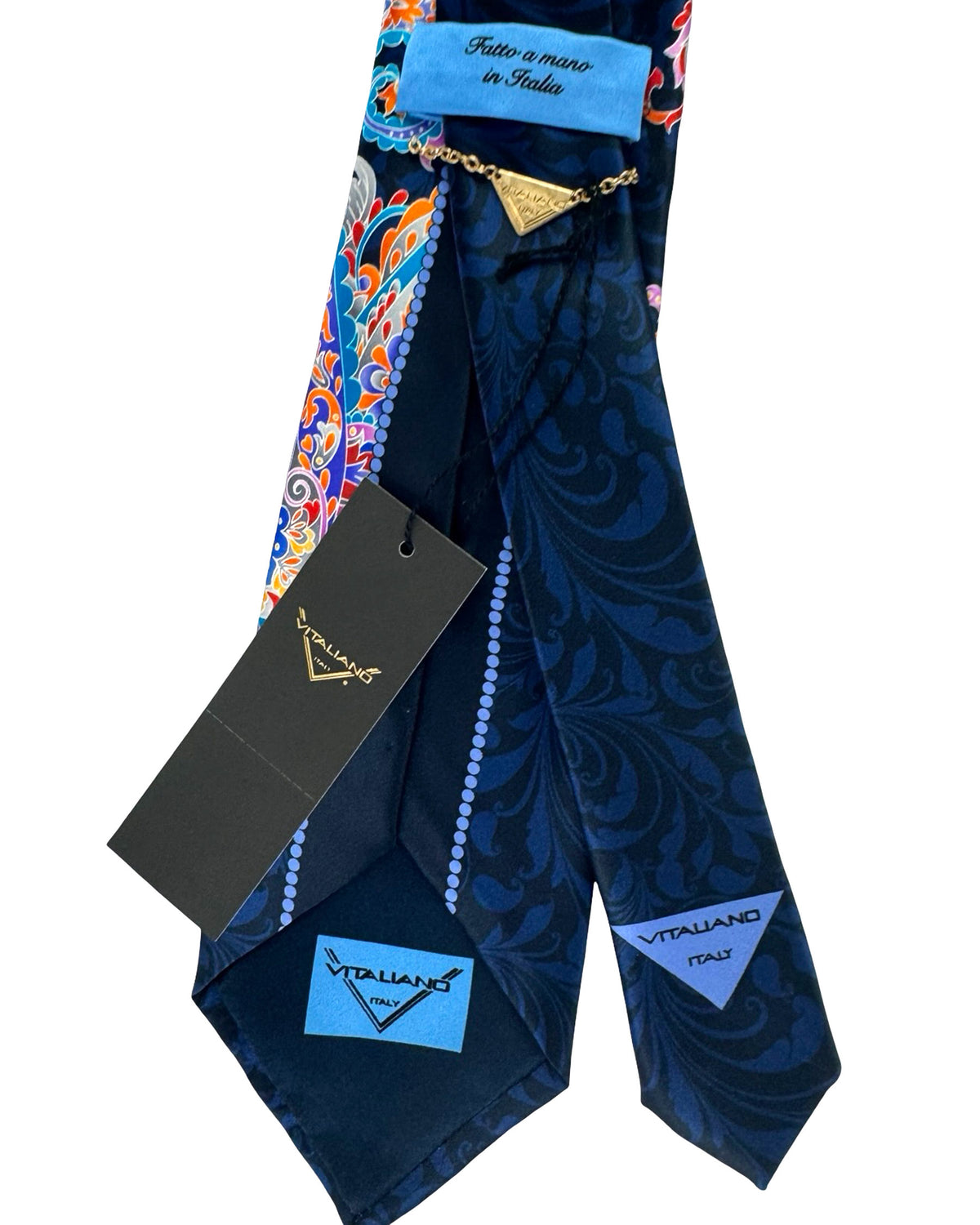 Vitaliano Pancaldi Silk Tie Oversized Paisley