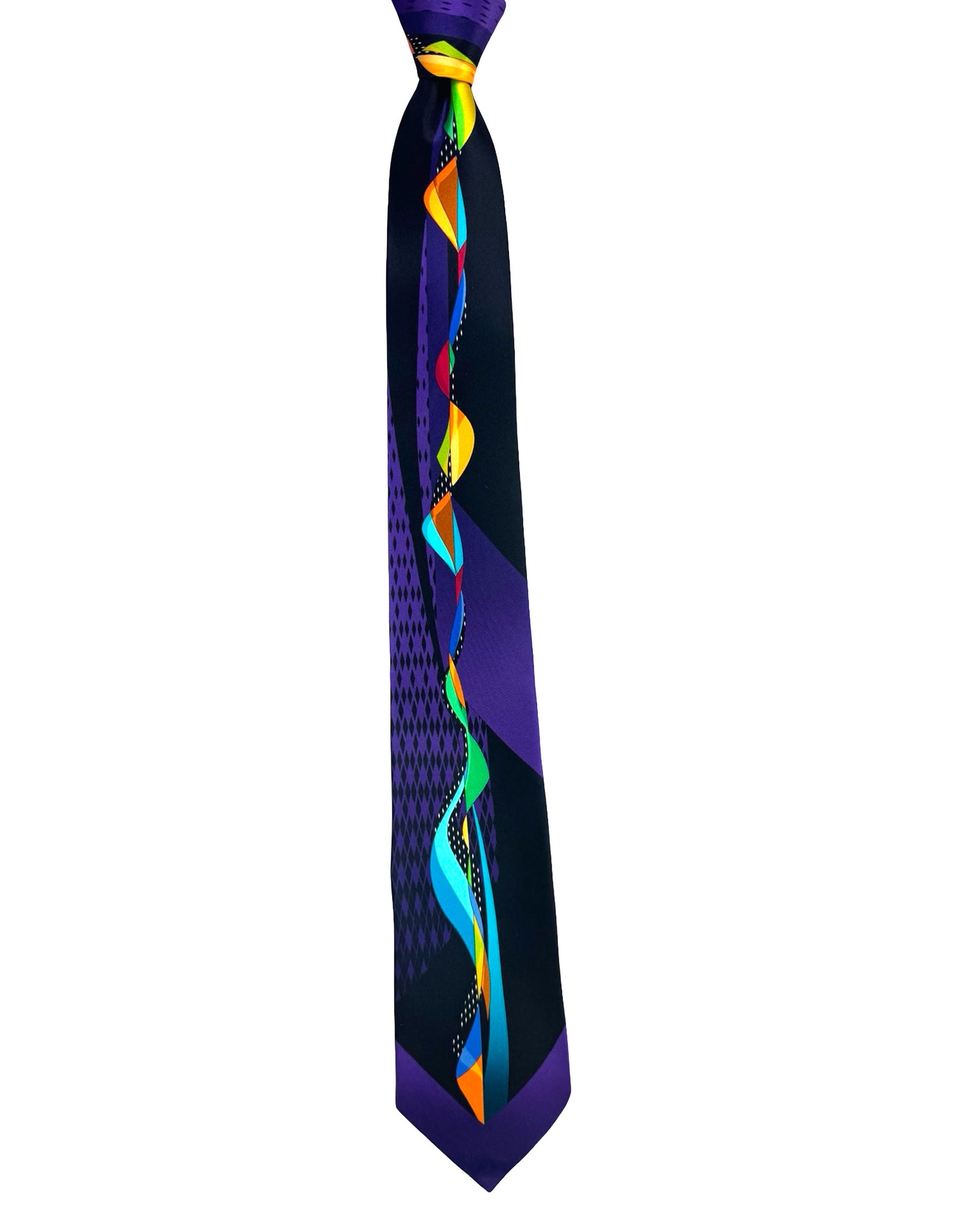 Vitaliano Pancaldi Silk Tie Black Purple Hand Made In Italy