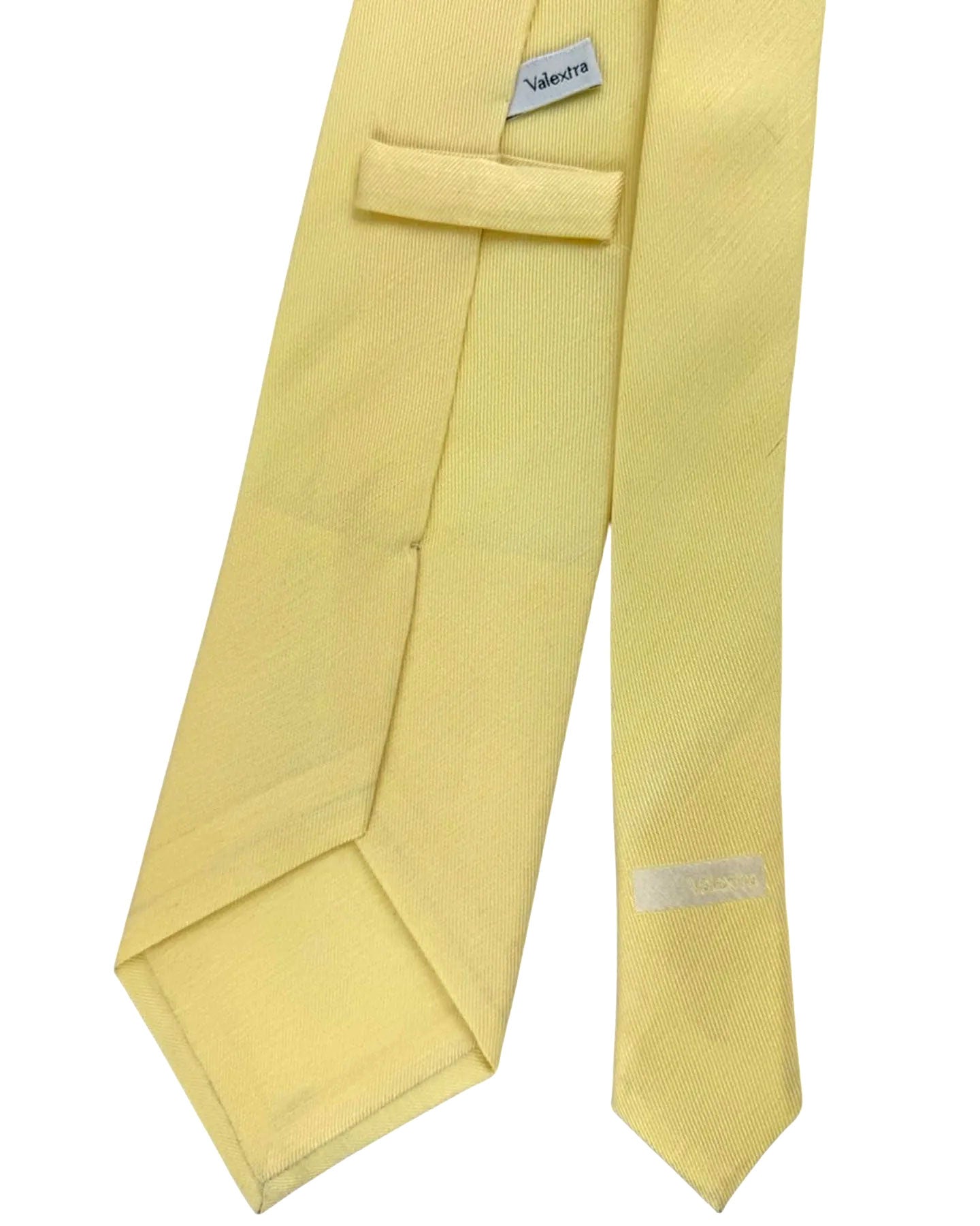 Valextra Silk Tie Solid Yellow - Wide Necktie SALE
