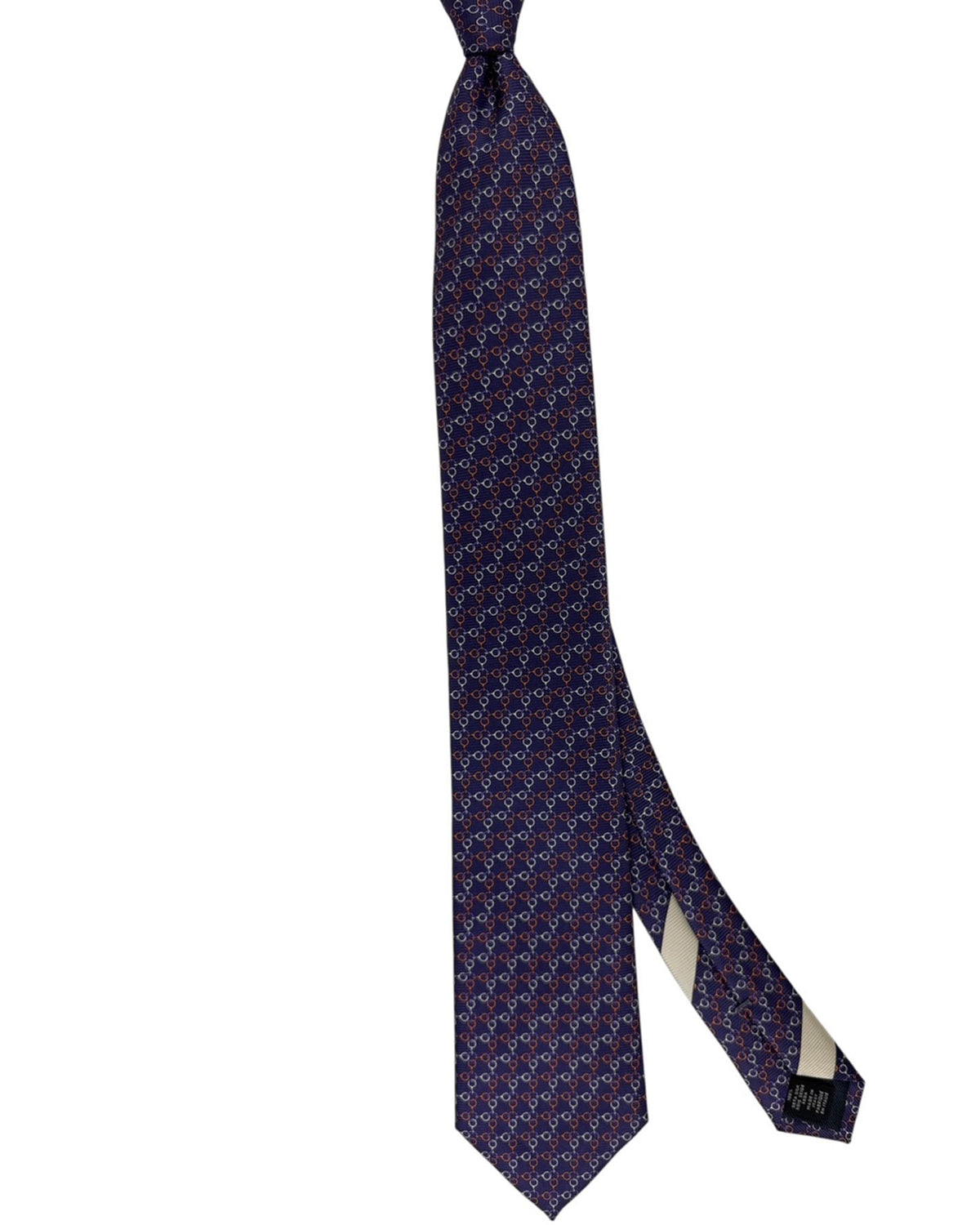 Ermenegildo Zegna Tie Purple Chain Pattern Tie Geometric SALE