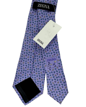 Ermenegildo Zegna Silk Tie Lavender Butterfly Pattern - Narrow Cut