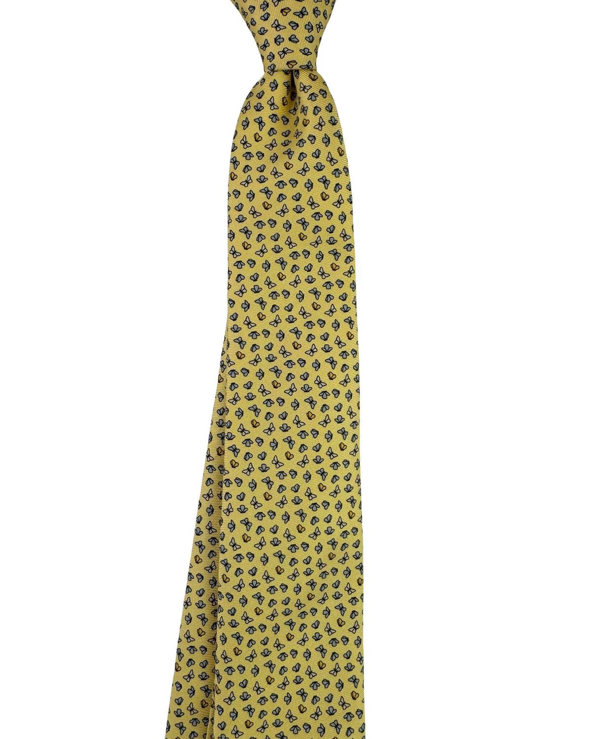 Ermenegildo Zegna Silk Tie Yellow Butterfly Novelty - Narrow Cut