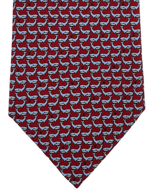 Ermenegildo Zegna Silk Tie Dark Red Whale Novelty Pattern