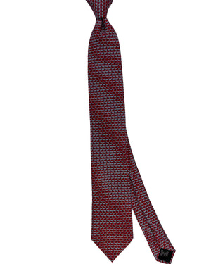 Ermenegildo Zegna Silk Tie Dark Red Whale Novelty Pattern