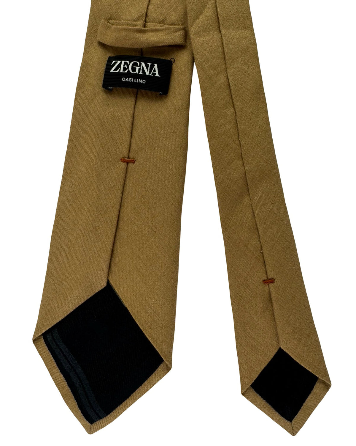 Ermenegildo Zegna Silk Tie Caramel Brown Textured Solid