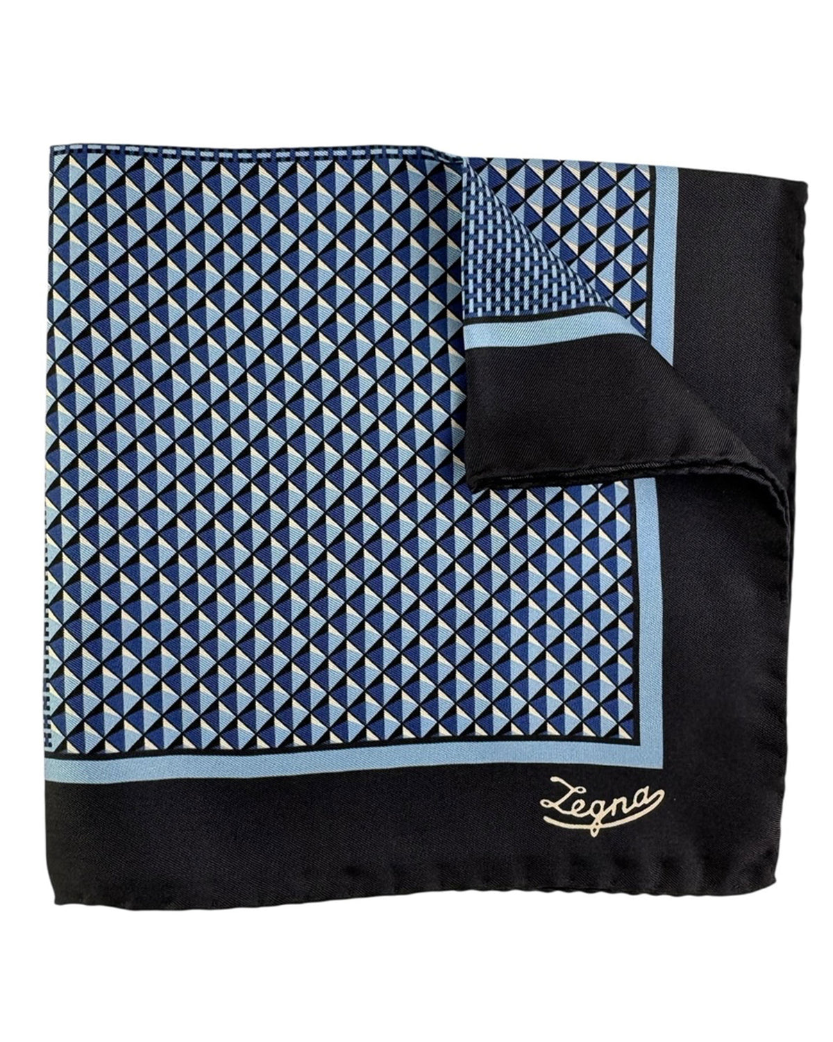 Ermenegildo Zegna Pocket Square Metal Blue Gray