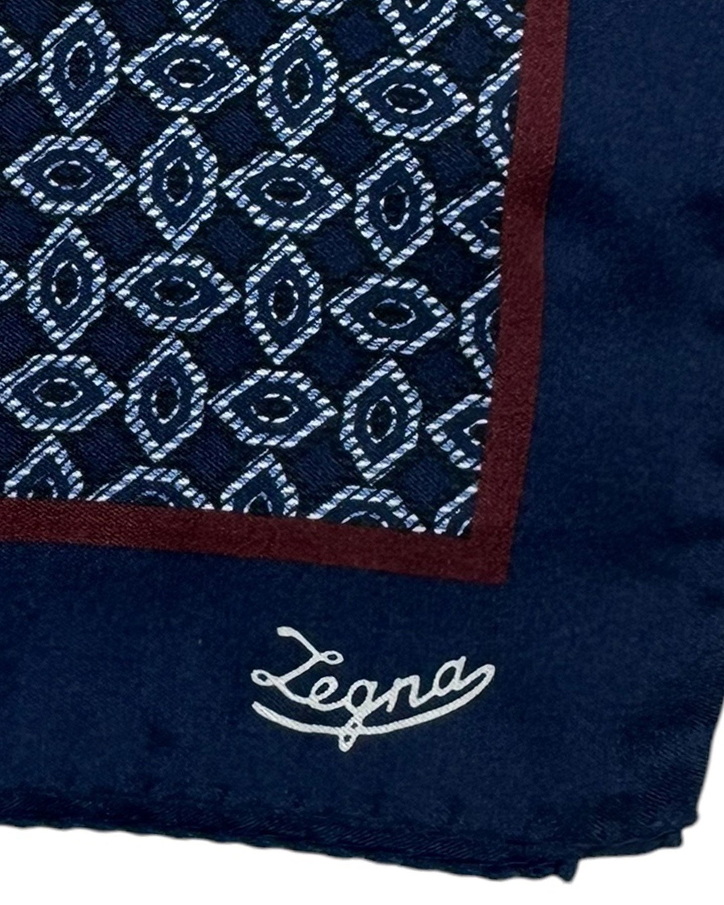 Ermenegildo Zegna Pocket Square Dark Blue Brown