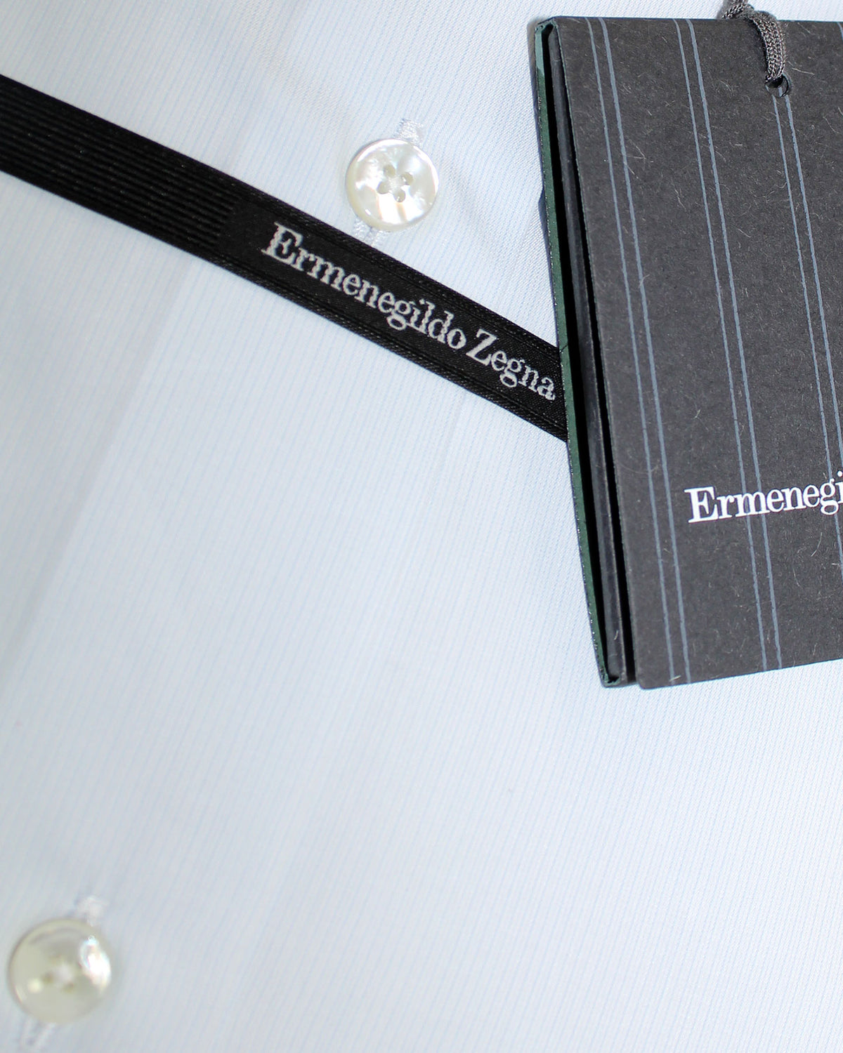 Ermenegildo Zegna Dress Shirt Light Blue Stripes Design 40 - 15 3/4