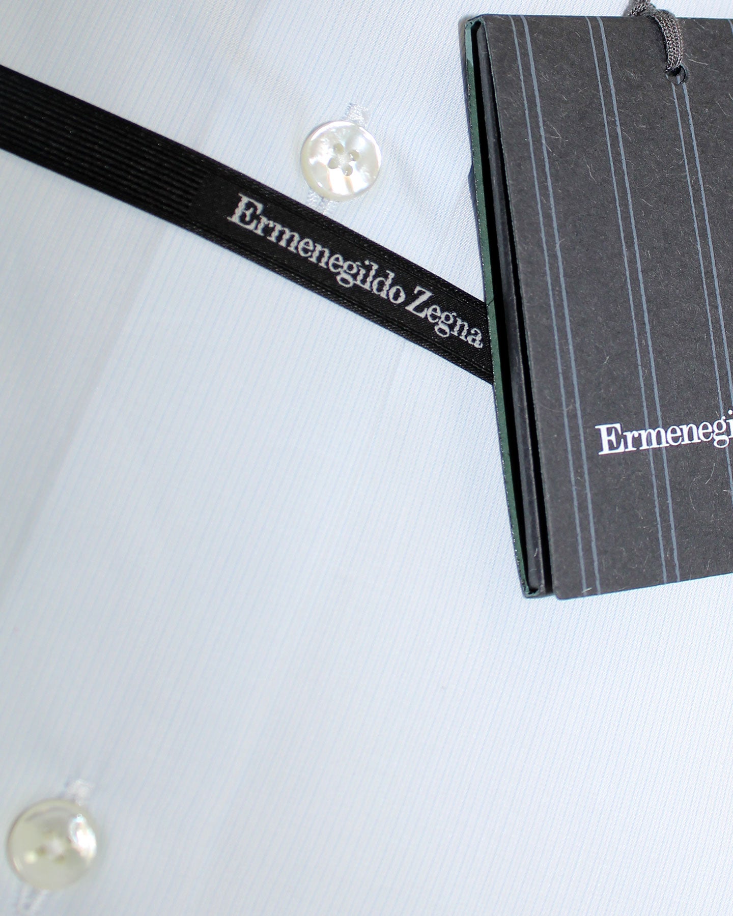 Zegna Dress Shirt Blue Stripes  New