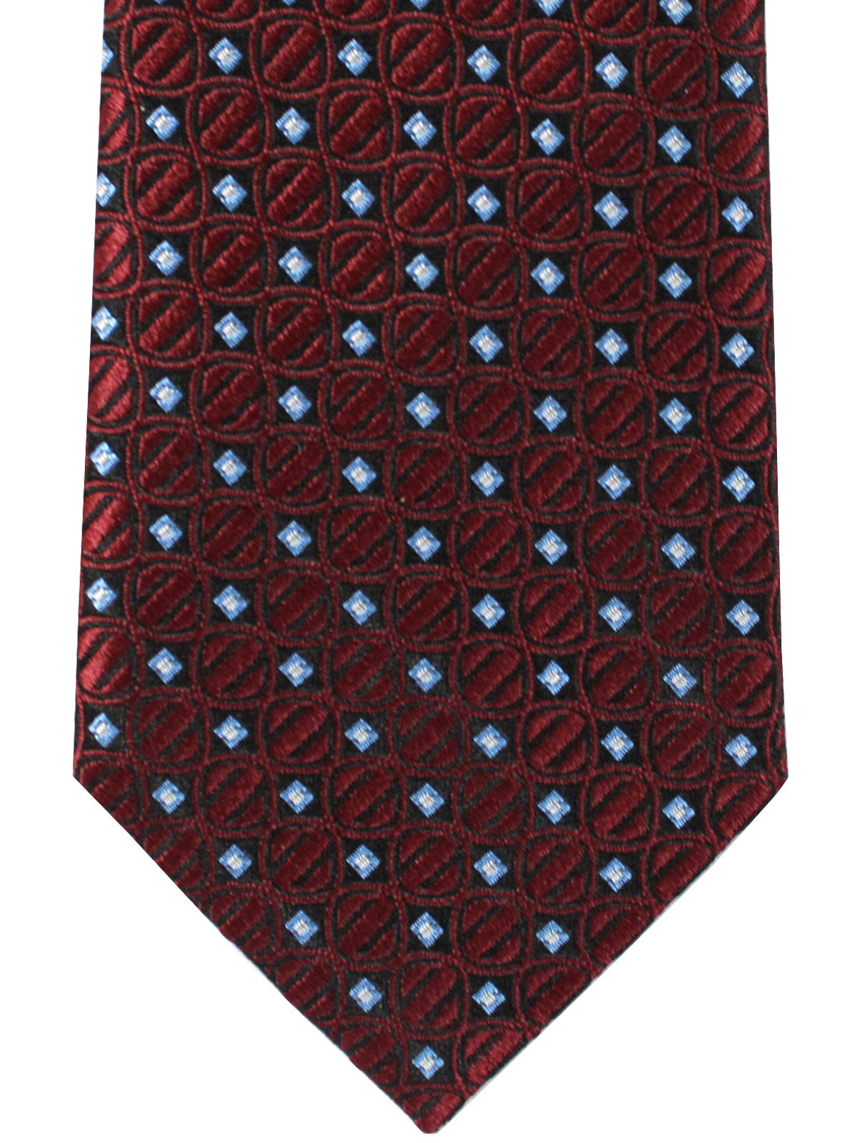 Ermenegildo Zegna Tie Brown Blue Silver Geometric - Narrow Necktie
