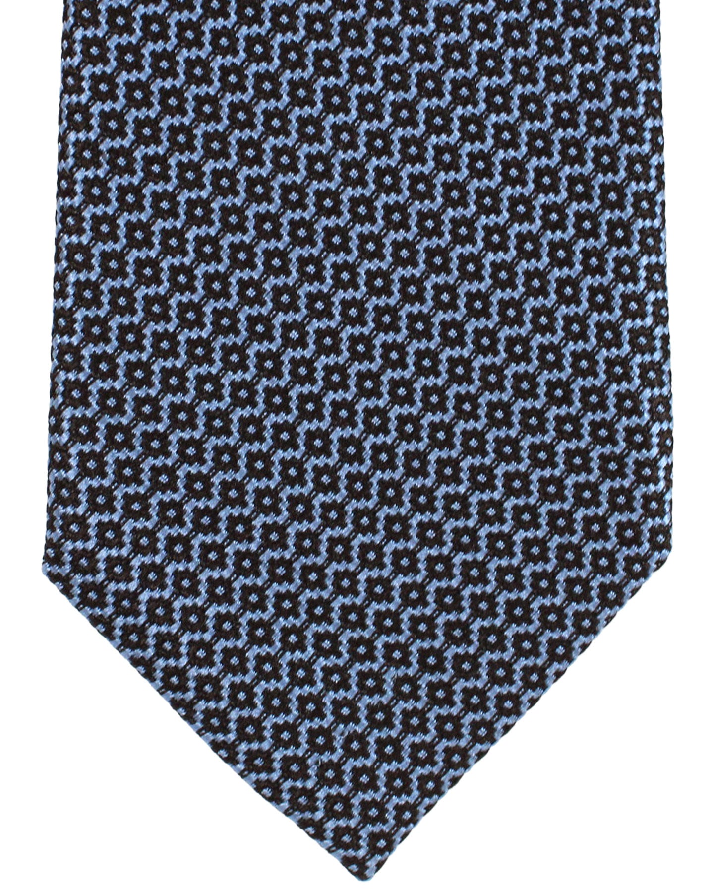 Ermenegildo Zegna Tie Couture XXX Dark Blue Metallic Blue Geometric