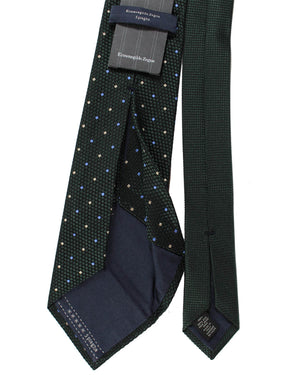Ermenegildo Zegna Sevenfold Tie Green Design - Zegna 5 Pieghe