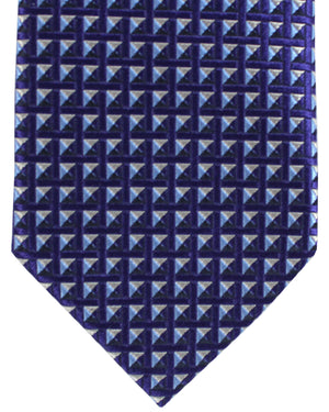 Ermenegildo Zegna Tie Purple Blue Geometric