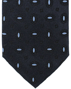 Ermenegildo Zegna Tie Dark Blue Geometric - Zegna 100 Fili