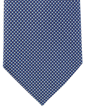 Ermenegildo Zegna Silk Tie Navy Blue Geometric