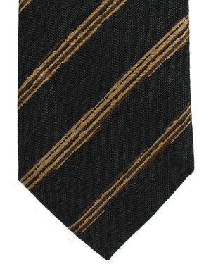 Ermenegildo Zegna Tie Black Brown Stripes