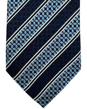 Ermenegildo Zegna Silk Tie Blue Mini Floral Stripes