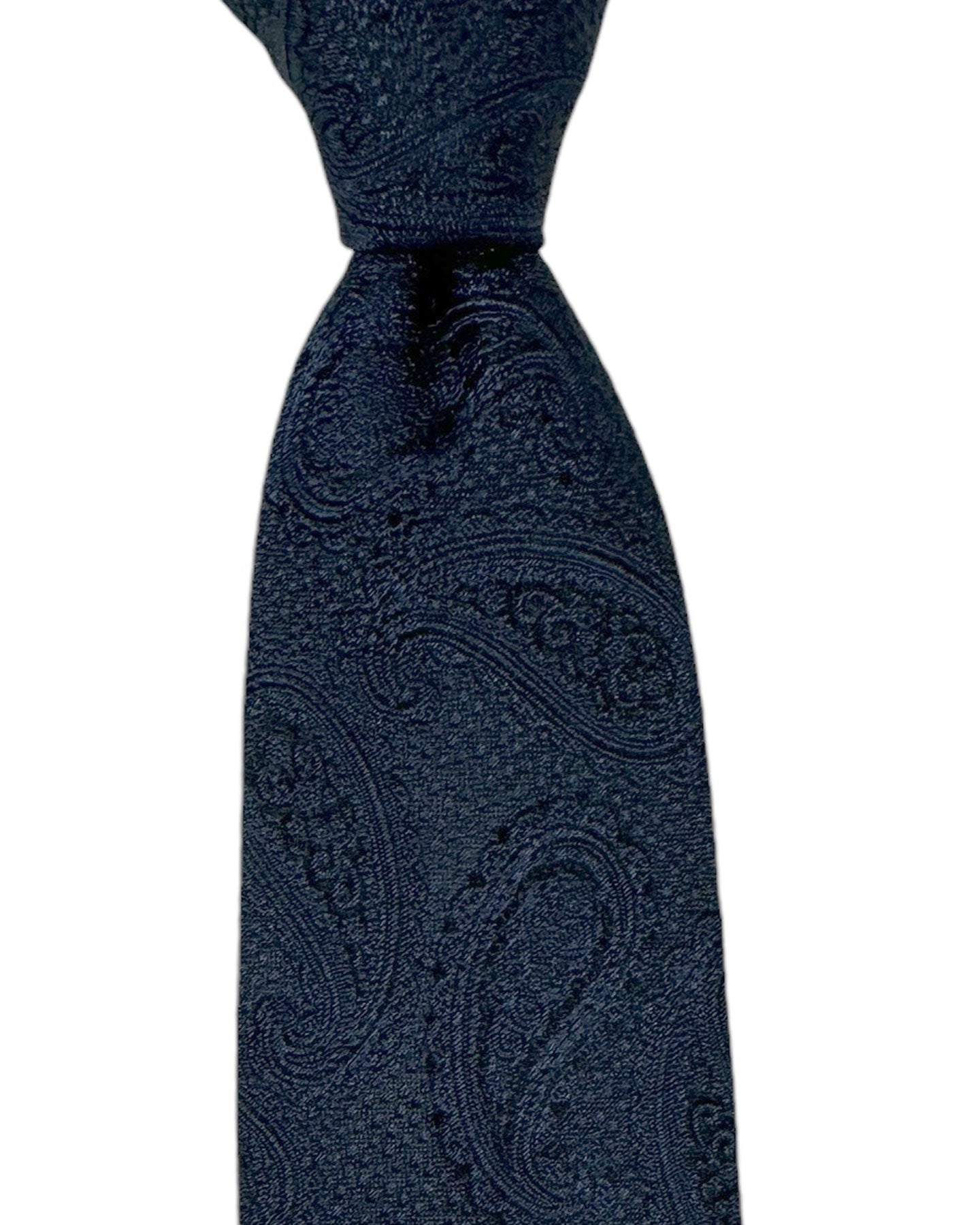 Ermenegildo Zegna Tie Midnight Blue Black Paisley