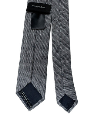 Ermenegildo Zegna Tie Black Silver - Narrow Necktie