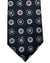 Ermenegildo Zegna Tie Midnight Blue Brown Silver Medallion - Jacquard Silk Narrow Necktie