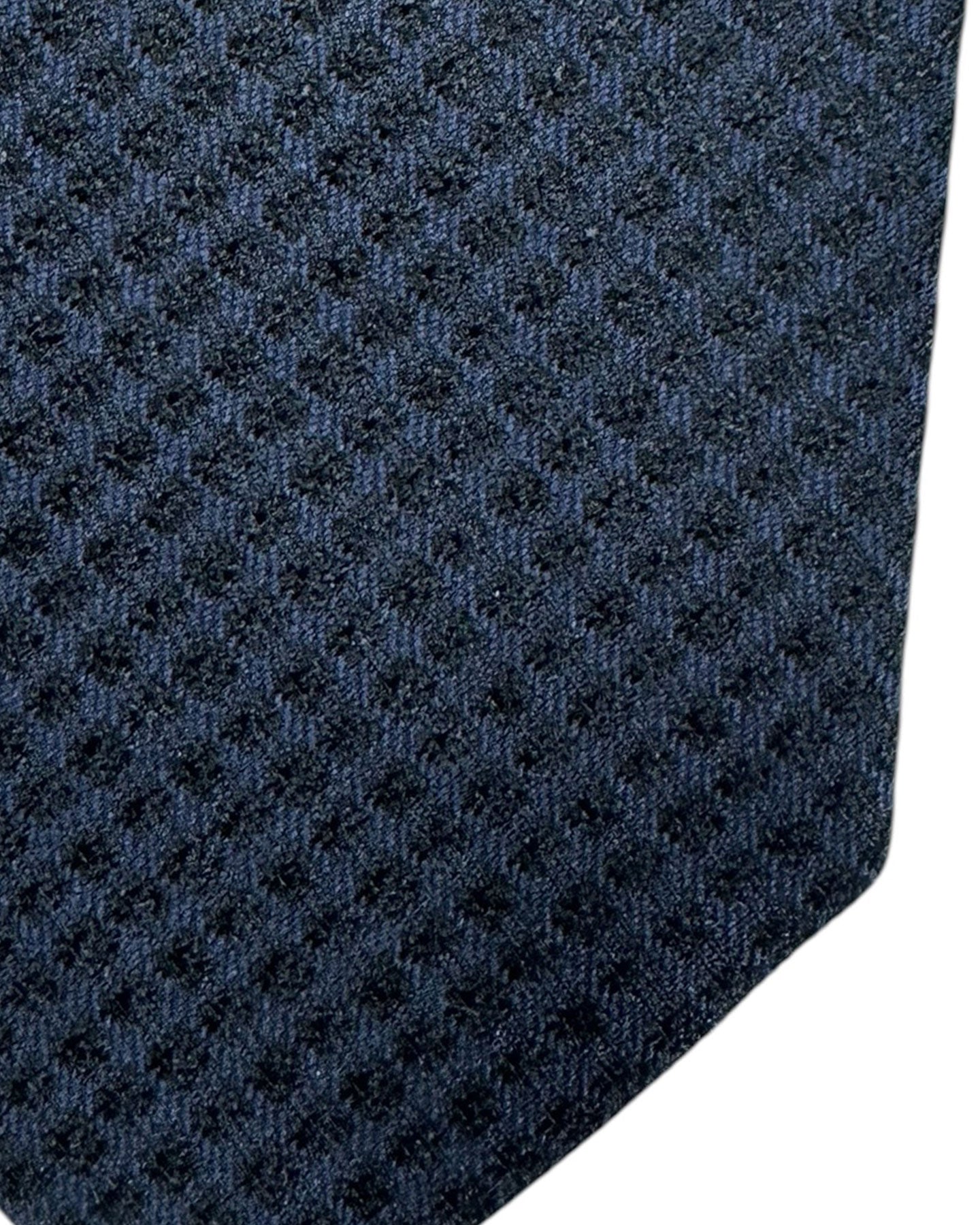 Ermenegildo Zegna silk Tie Midnight Blue Design - Narrow Necktie