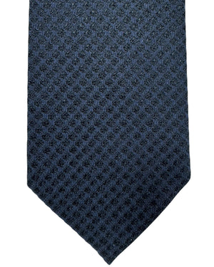 Ermenegildo Zegna silk Tie Midnight Blue Design - Narrow Necktie