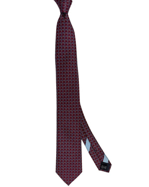 Ermenegildo Zegna Silk Tie Maroon Blue Chain SALE