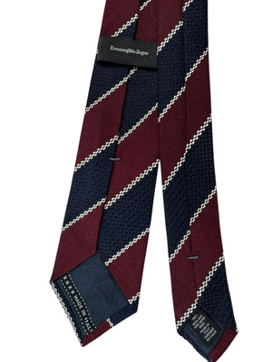 Ermenegildo Zegna Tie Navy Maroon Stripes