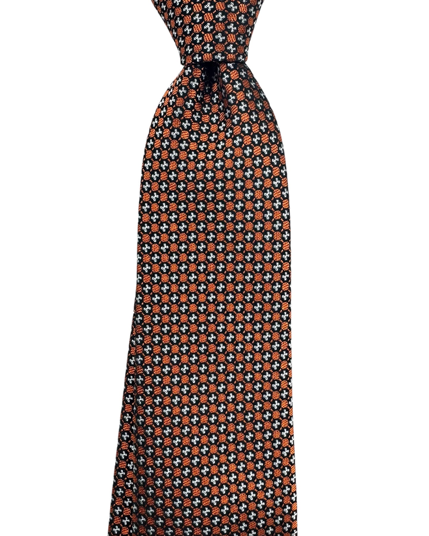 Z Zegna Tie Orange Geometric Design