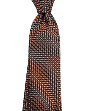 Z Zegna Tie Rust Orange Geometric Design