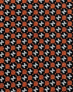 Z Zegna Tie Rust Orange Geometric Design