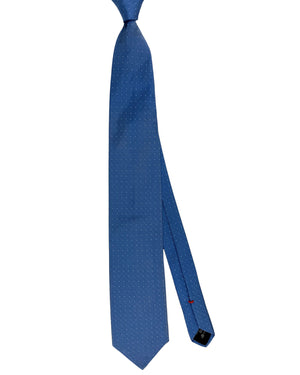 Ermenegildo Zegna  Extra Long Tie Blue Micro Dots