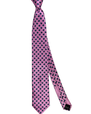 Ermenegildo Zegna Tie Pink Gray Paisley 100 Fili