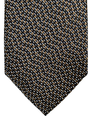 Ermenegildo Zegna Silk Tie Taupe Black Silver