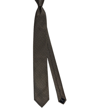 Ermenegildo Zegna Silk Tie Taupe Black Silver